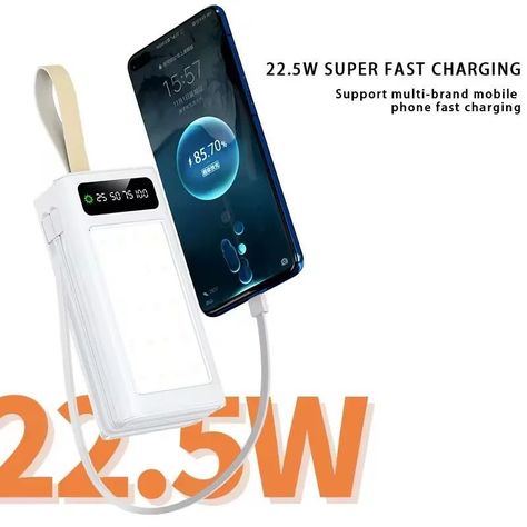Cargador Portátil 20000mAh con Linterna LED para Emergencias y Camping-4