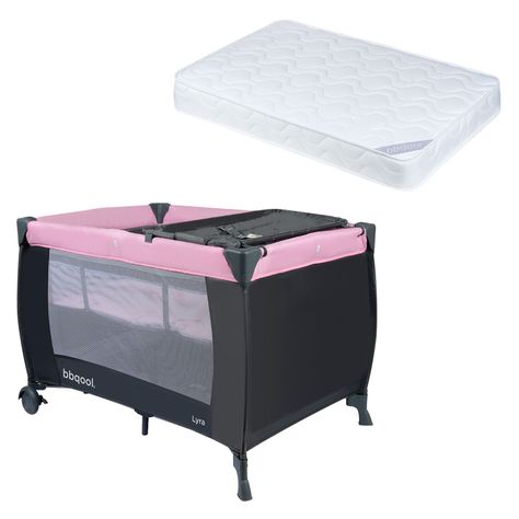 Cuna Playard Lyra Pink + Colchón de Espuma-0