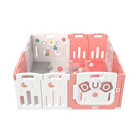 Corral Didáctico de Juegos Duo Pink + Alfombra + Pelotas-1