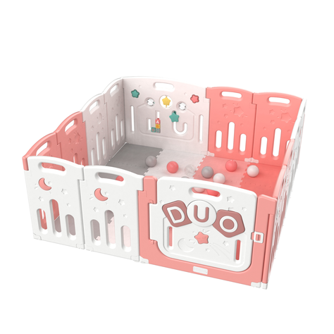 Corral Didáctico de Juegos Duo Pink + Alfombra + Pelotas-2