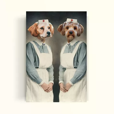 CUADRO DE TU MASCOTA PETPRINT ENFERMERAS CANVAS - 20X30 CM -1