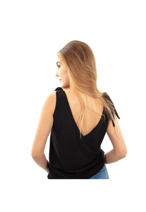 Polera Krabi Negro Lycra Lazo Tirantes Maria Paskaro-2