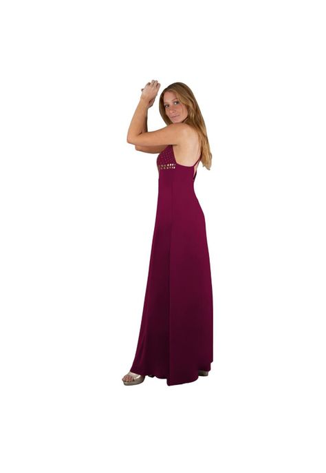 Vestido Largo Berlin Cherry Bordado C Maria Paskaro-1