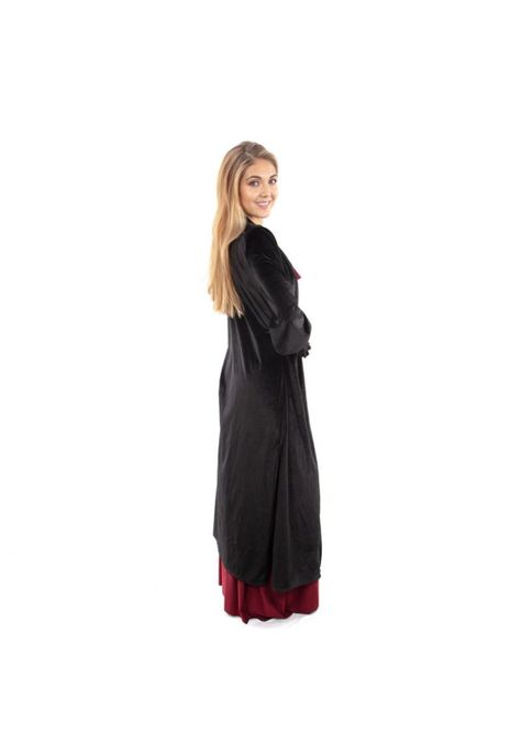 Tapado Kimono Santini Negro Terciopelo Maria Paskaro-1