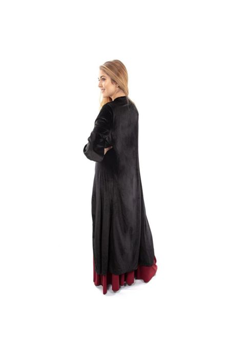 Tapado Kimono Santini Negro Terciopelo Maria Paskaro-2