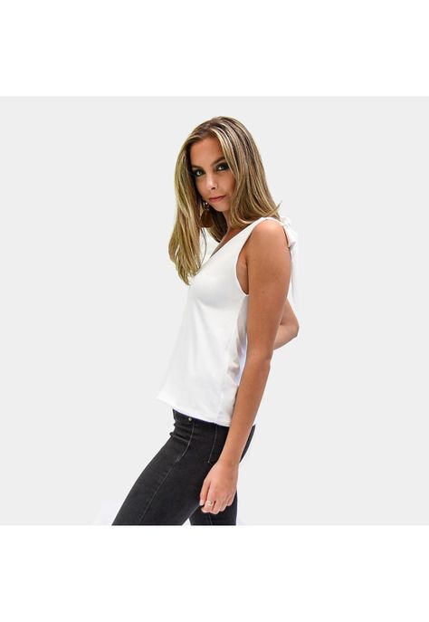 Polera Krabi Blanco Lycra Lazo Tirantes Maria Paskaro-2