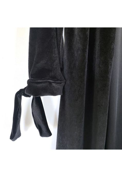 Tapado Kimono Largo Verona Negro Terciopelo Maria Paskaro-4