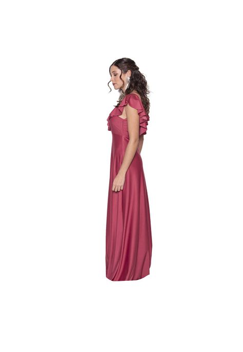 Vestido Largo Marken Rosa Lycra Dupont Maria Paskaro-1