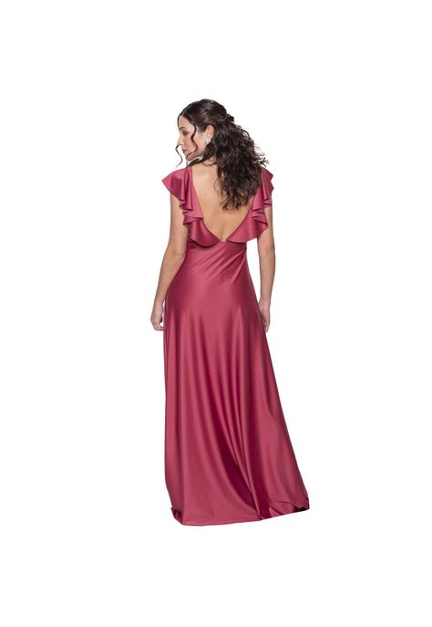 Vestido Largo Marken Rosa Lycra Dupont Maria Paskaro-2