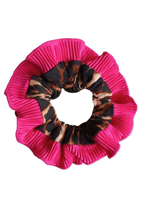 Scrunchie Begonia M Animal Fucsia Plisado Maria Paskaro-0