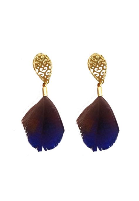 Aros de Pluma Monal Morado Dorado B Maria Paskaro-0