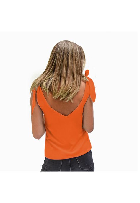 Polera Krabi Naranjo Lycra Lazos Tirantes Maria Paskaro-2