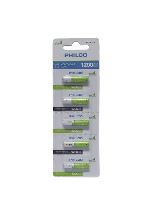 Pilas Recargables AAA Precargadas 1200 Mah 1.2V 5 Unidades Philco -0