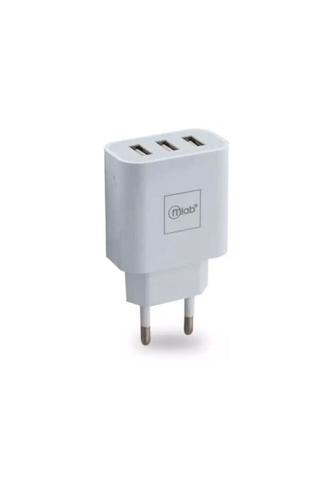 Cargador de 220v 3usb Blanco Mlab-0