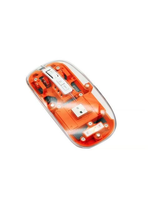 Mouse Inalámbrico Fujitel Crystal 24g Bt Naranja-0