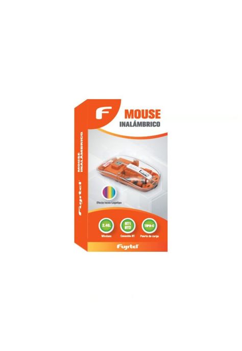 Mouse Inalámbrico Fujitel Crystal 24g Bt Naranja-1
