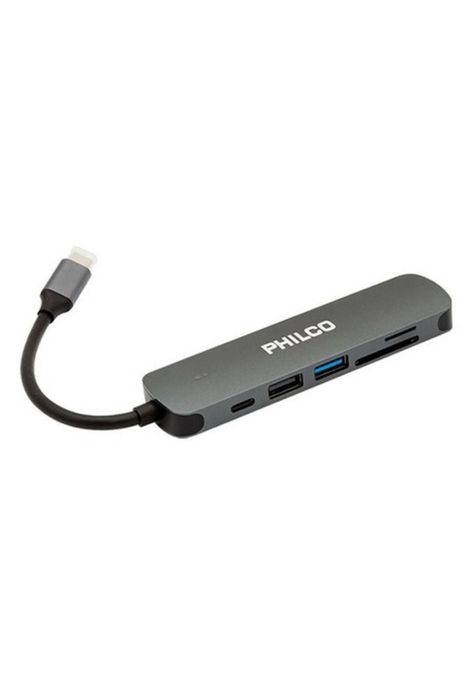 Adaptador Multipuerto Philco USB-C (HDMI, USB, SD/ MicroSD)	-0