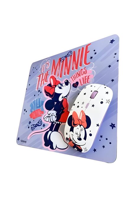 Kit Combo Mouse Inalambrico y Mouse Pad Disney Minnie-0
