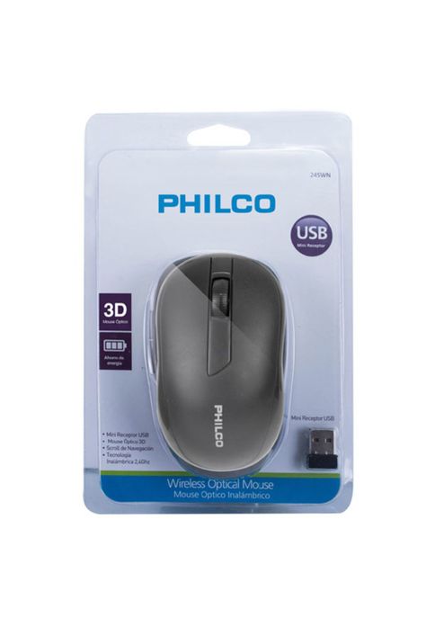 Mouse Inalámbrico Philco / 3 Botones / DPI 1000 / 1 millón de clicks-1