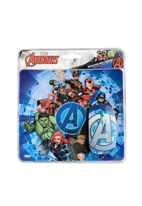 Kit Mouse Óptico Inalámbrico + Mousepad Marvel Avengers-1