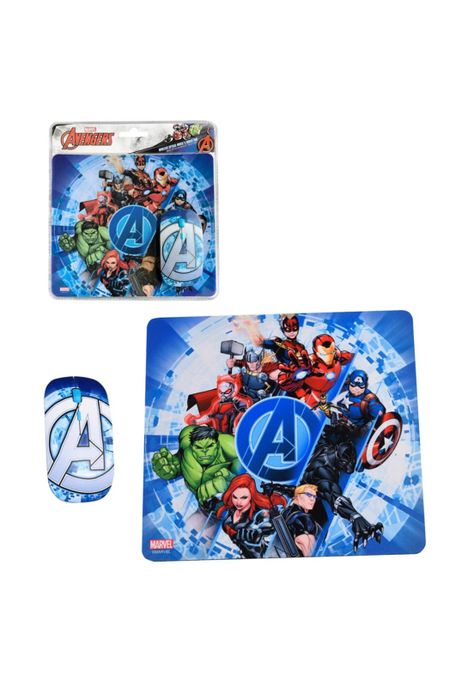 Kit Mouse Óptico Inalámbrico + Mousepad Marvel Avengers-2