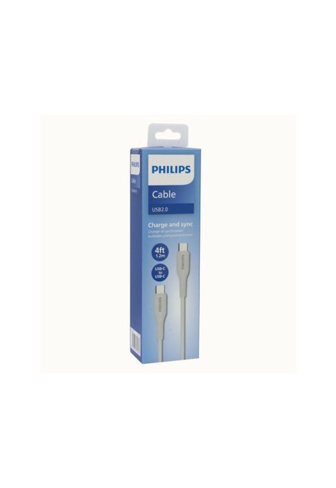 Cable Usb-C A Usb-C 1m 30w  Blanco Silic Dlc8601w PHILIPS-0