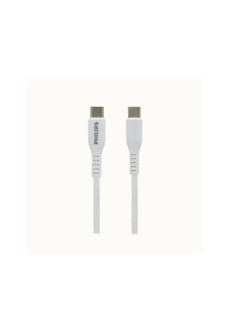 Cable Usb-C A Usb-C 1m 30w  Blanco Silic Dlc8601w PHILIPS-1