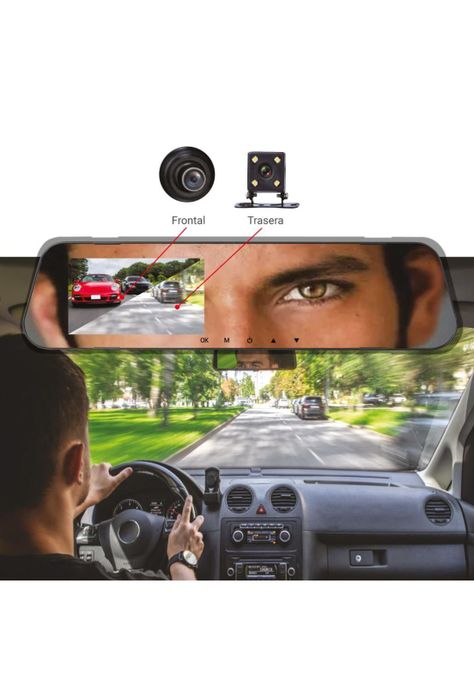 Cámara Espejo Auto DVR FHD 2 Cámaras Front 1080p/ Rear 720p Mlab-5