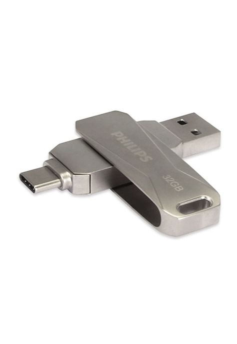 Pendrive Metal Dual Usb-a/c 3.0 Philips Snap 32gb Mlab-0