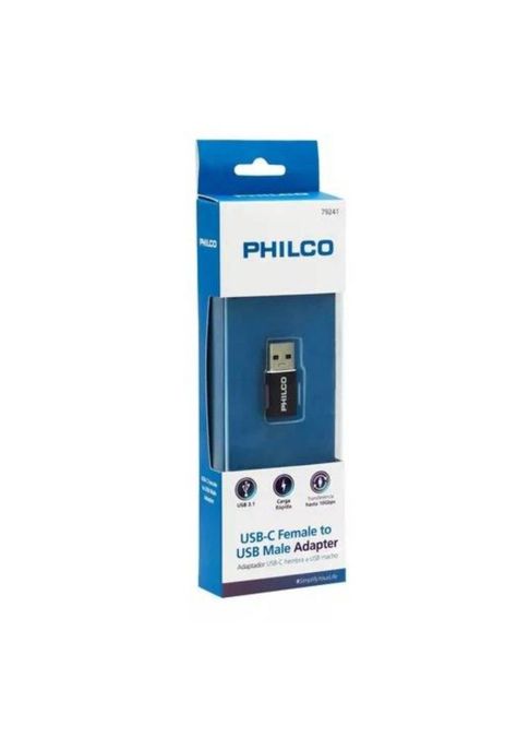 Adaptador PHILCO USB-C (H) a USB-A (M),  USB 3.1-3