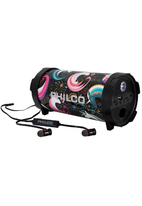 Bazooka Bluetooth Philco Con Audífonos Px56 10W FM Linterna Led-0