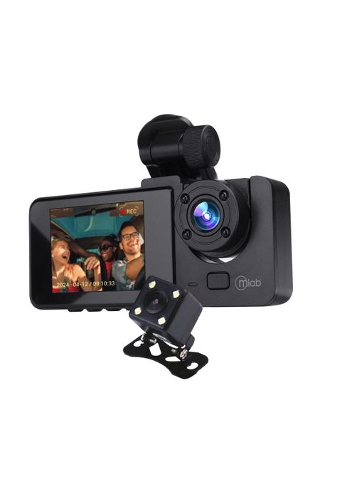 Camara de Auto Mlab 9318 DVR FHD 3 cámaras Front 1080p/ inside 720p/ back 720p-1