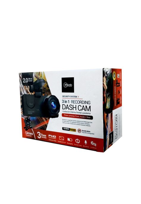 Camara de Auto Mlab 9318 DVR FHD 3 cámaras Front 1080p/ inside 720p/ back 720p-4