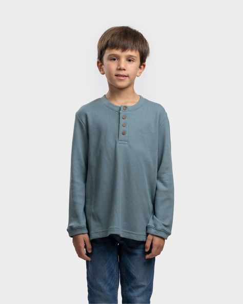 Polera Lodlamita Waffle Manga Larga Kids Indigo Gnomo-0