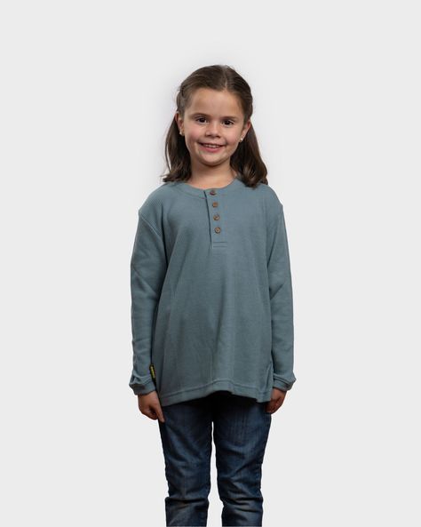 Polera Lodlamita Waffle Manga Larga Kids Indigo Gnomo-1