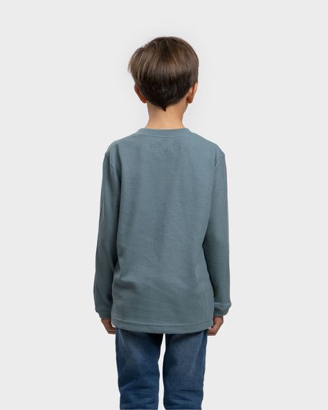 Polera Lodlamita Waffle Manga Larga Kids Indigo Gnomo-2