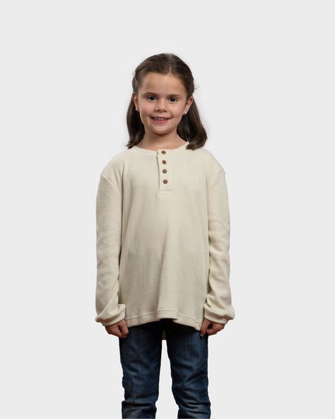 Polera Lodlamita Waffle Manga Larga Kids Beige Gnomo-0
