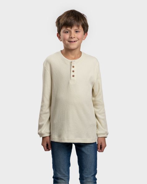 Polera Lodlamita Waffle Manga Larga Kids Beige Gnomo-1