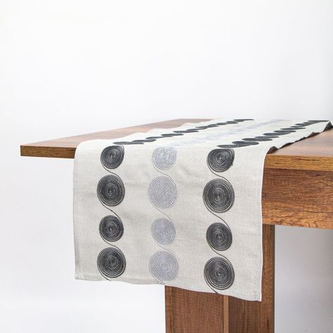 Camino de Mesa Circle Negro 40x180 cm-4