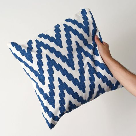 Set 2x Fundas De Cojín Austral Azul 45x45 Cm Lino Decorativa-0