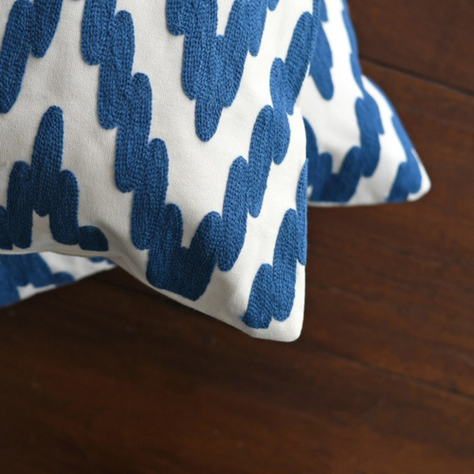 Set 2x Fundas De Cojín Austral Azul 45x45 Cm Lino Decorativa-2