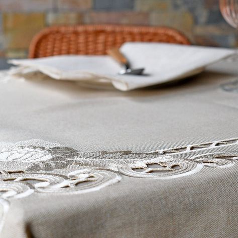 Mantel De Mesa Beige Tradicional Rectangular 150x320cm-4