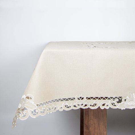 Mantel De Mesa Beige Tradicional Rectangular 150x320cm-5