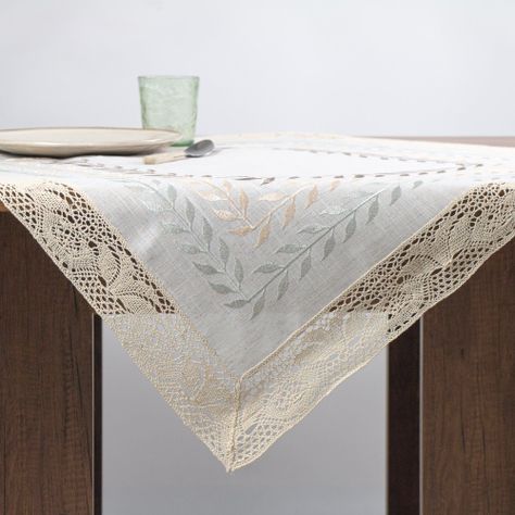 Carpeta de Mesa Espiga Blanco 85x85 cm-1