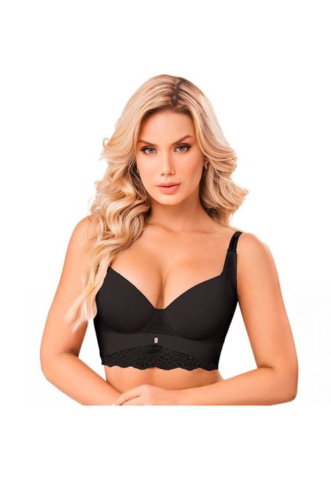 Sostén Ama Espalda Tipo Chaleco Refuerzo bajo el brazo Negro-0