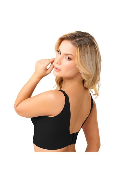 Sostén Ama Espalda Tipo Chaleco Refuerzo bajo el brazo Negro-1