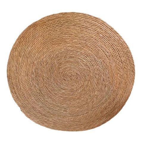 Alfombra Yute Redonda 90 cm Decoración Interior Color Marrón-0