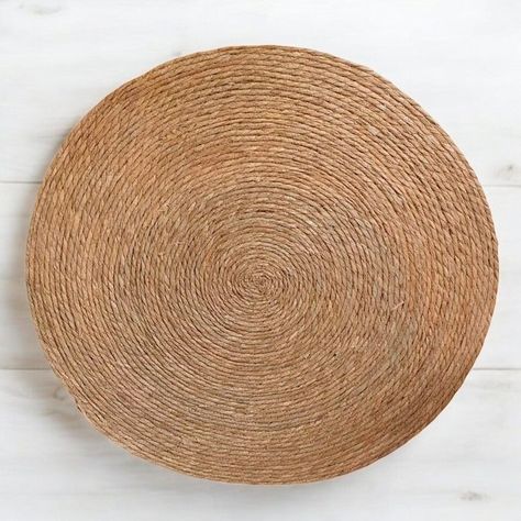 Alfombra Yute Redonda 90 cm Decoración Interior Color Marrón-2