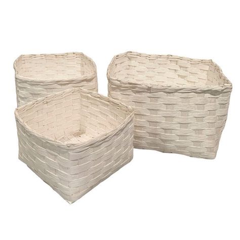 Cestas bambú blancas set de 3-0