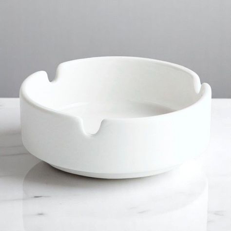 Set X2 Ceniceros De Porcelana Blanco 10cm-1